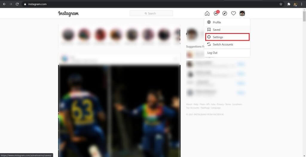 In-the-drop-down-menu-that-appears-click-on-‘Settings.-1024x527-1 إصلاح خطأ - عذرا ، كانت هناك مشكلة في طلبك على Instagram