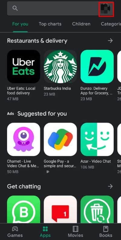 Launch-Google-Play-Store-and-tap-on-your-Profile-Picture-or-three-dash-menu-519x1024-2 كيفية تحرير مساحة التخزين الداخلية على هاتف Android