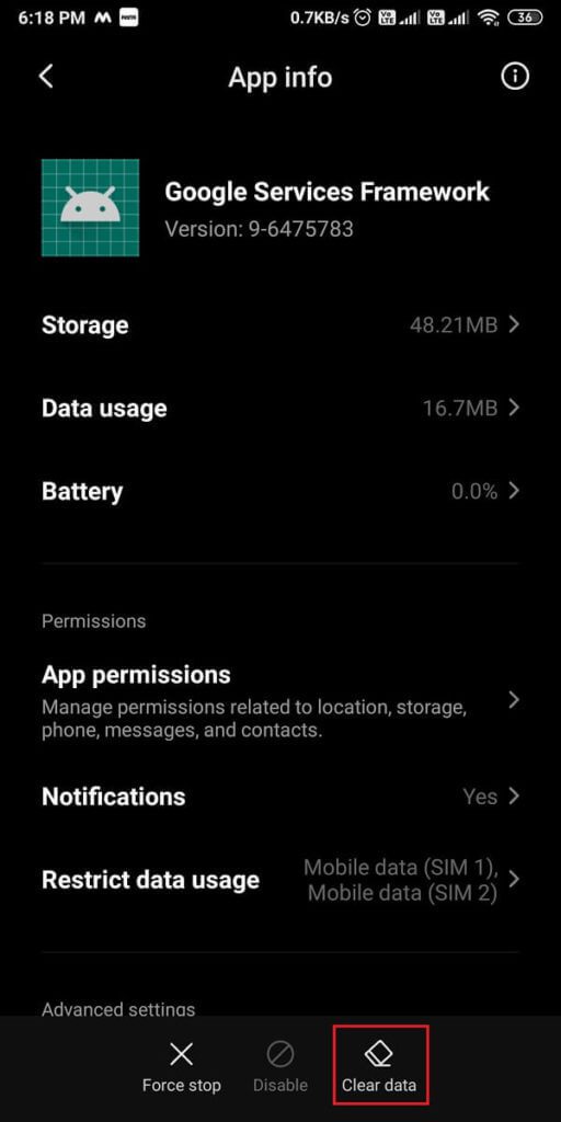 Locate-Google-services-from-the-list-of-applications-and-tap-on-Clear-data-512x1024-1 إصلاح عدم عمل Google Assistant على Android