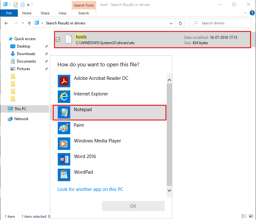 Make-a-right-click-on-the-host-file-and-open-it-on-the-notepad.- كيفية حظر موقع ويب وإلغاء حظره على Google Chrome