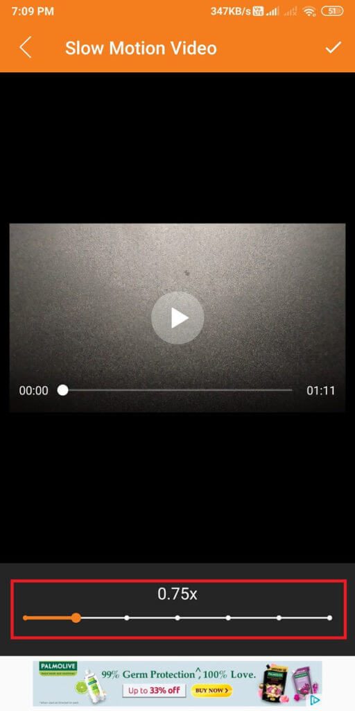 Now-drag-the-speed-slider-from-the-bottom-and-set-the-slow-mo-speed-for-the-video.-512x1024-1 كيفية تسجيل مقاطع فيديو بطيئة الحركة على أي هاتف يعمل بنظام Android؟