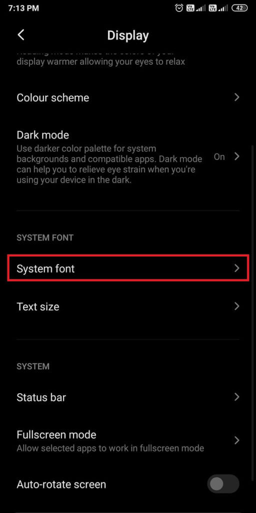 Now-tap-on-System-font.-512x1024-1 كيفية تغيير نوع الخط على هاتف Android الخاص بك