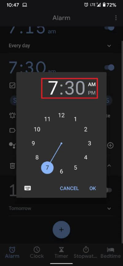 On-the-clock-that-appears-set-a-new-time-overriding-the-existing-alarm-clock.-473x1024-1 كيفية إلغاء إنذار المنبه على Android