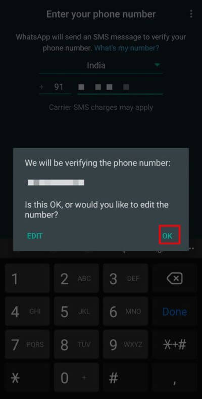 On-the-confirmation-box-tap-on-the-Ok-option-519x1024-2 كيفية استخدام WhatsApp بدون رقم هاتف