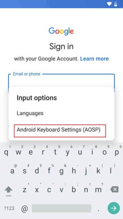 On-the-input-options-pop-up-tap-on-‘Android-Keyboard-Settings.-576x1024-1 كيفية تجاوز التحقق من حساب Google على هاتف Android
