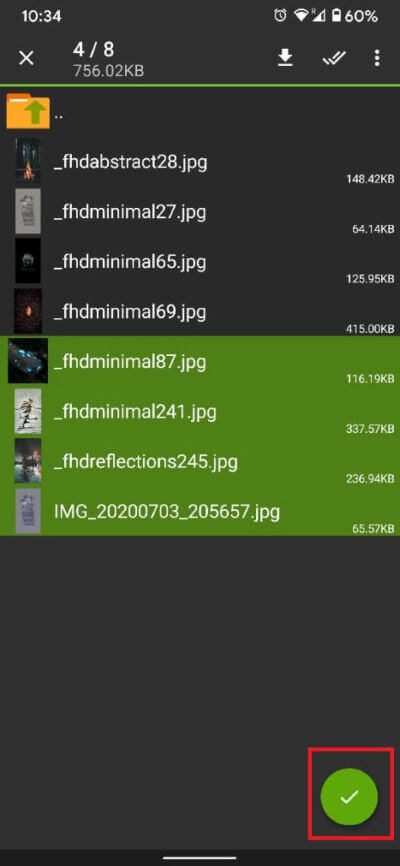 Once-all-the-files-have-been-selected-tap-on-the-green-tick-on-the-bottom-right-of-the-screen-to-successfully-create-an-archived-file.-473x1024-1 كيفية فك ضغط الملفات على هاتف Android