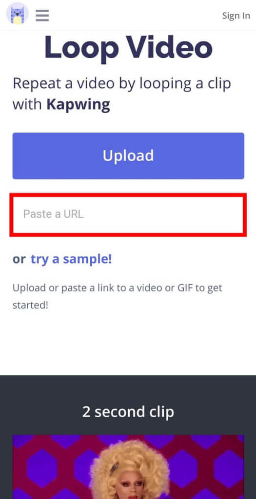 Open-Kapwing-Loop-Video-and-paste-the-videos-URL-525x1024-1 كيفية وضع فيديو يوتيوب YouTube على التكرار على سطح المكتب أو الهاتف المحمول