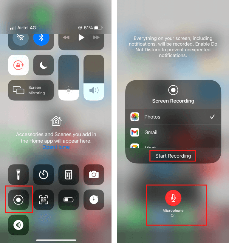 Open-the-Control-Centre-and-long-press-the-Record-button-to-start-the-screen-recording-768x814-1 كيفية تسجيل مكالمات الفيديو والمكالمات الصوتية على WhatsApp؟