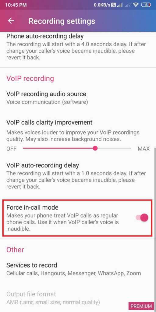 Scroll-down-and-turn-the-toggle-on-for-force-in-call-mode.-512x1024-1 كيفية تسجيل مكالمات الفيديو والمكالمات الصوتية على WhatsApp؟