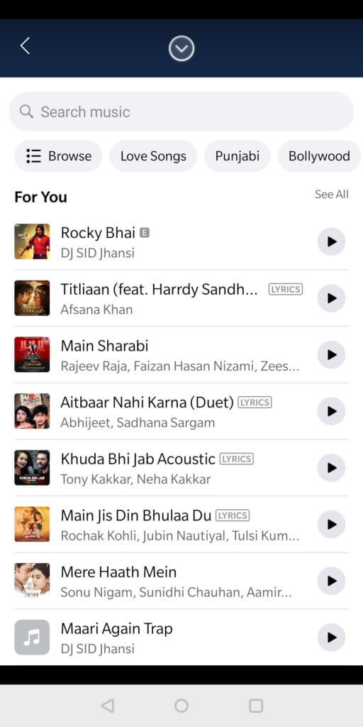 Search-for-the-song-that-you-want-to-add-and-tap-on-the-song-to-add-it.-512x1024-1 كيفية إضافة الموسيقى إلى ملفك الشخصي على Facebook