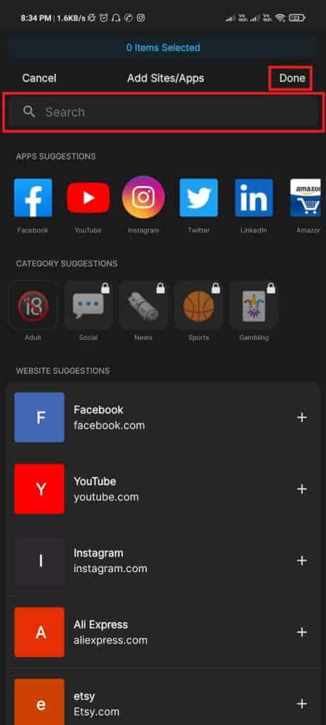 Search-for-the-website-in-the-search-bar.-You-can-also-use-the-website-URL-to-find-the-website-on-the-app.-461x1024-1 كيفية حظر موقع ويب وإلغاء حظره على Google Chrome