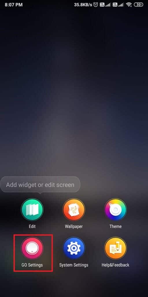 Swipe-up-and-select-Go-settings.-512x1024-1 كيفية تغيير نوع الخط على هاتف Android الخاص بك