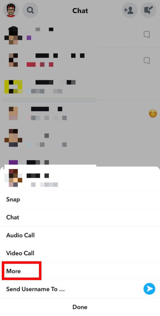 Tap-and-hold-their-chat-to-get-a-list-of-options.-Here-tap-on-the-More-option.-519x1024-1 كيفية التخلص من أفضل الأصدقاء على Snapchat