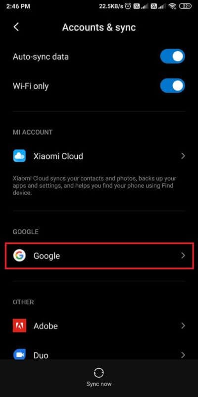 Tap-on-Google-to-access-your-account.-512x1024-1 كيفية إزالة حساب من Google Photos