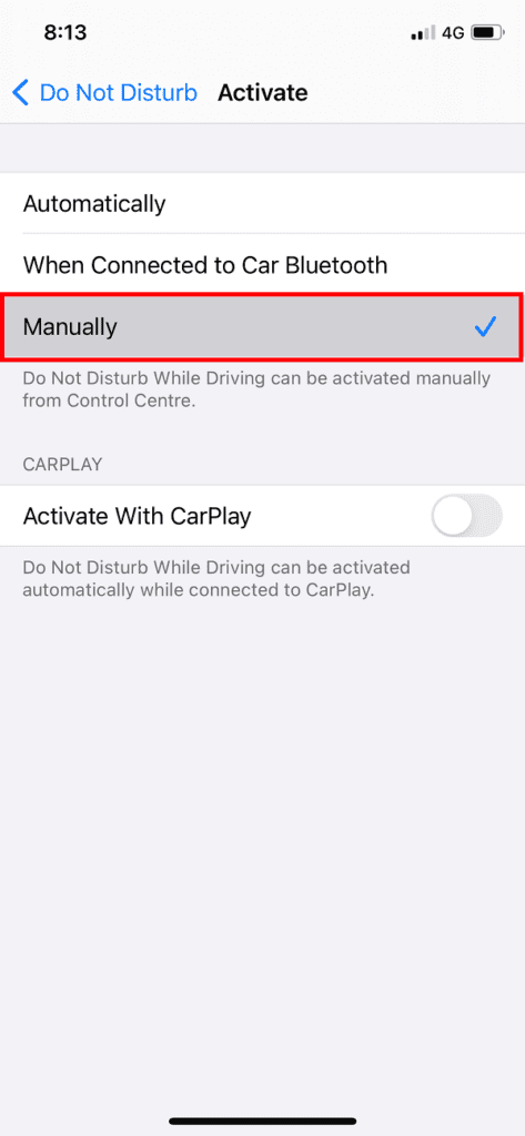 Tap-on-Manually-to-activate-DND-mode-manually-473x1024-1 كيفية الرد التلقائي على الرسائل النصية على iPhone