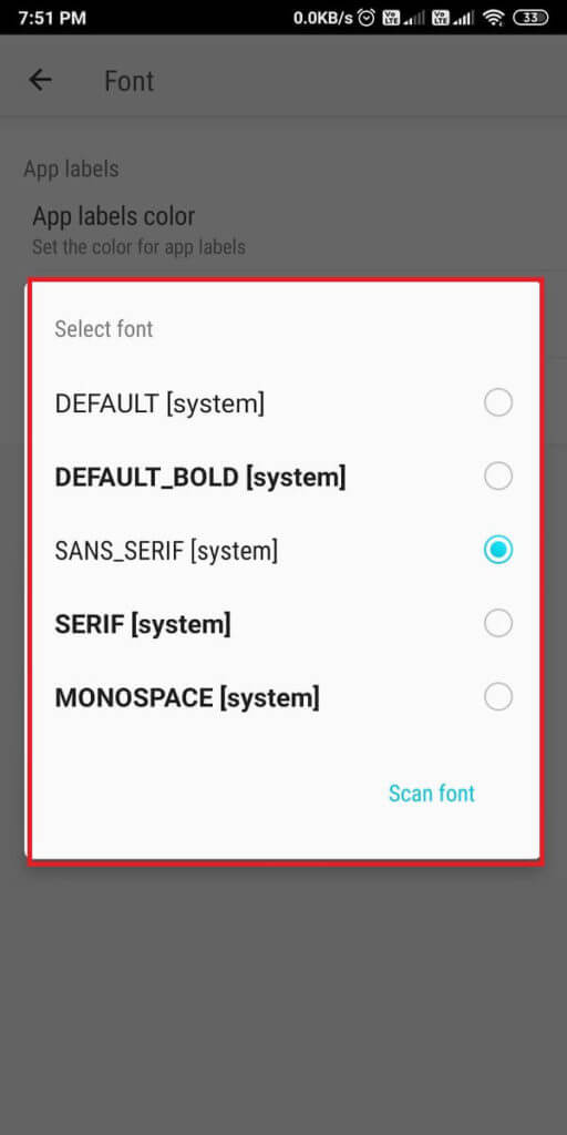 Tap-on-Select-font-to-choose-from-5-different-fonts.-512x1024-1 كيفية تغيير نوع الخط على هاتف Android الخاص بك
