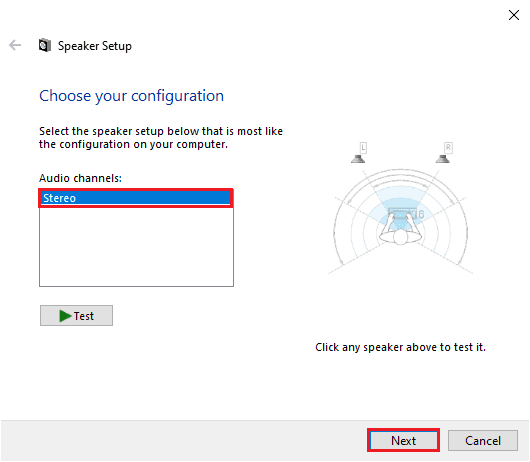 Tap-on-Stereo-under-audio-channels-and-click-on-Next. كيفية إصلاح مشكلة عدم وجود صوت في Google Chrome