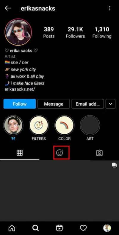 Tap-on-the-Filters-icon-on-their-Profile.-519x1024-1 كيفية الحصول على فلتر "أين توأم روحك" على Instagram