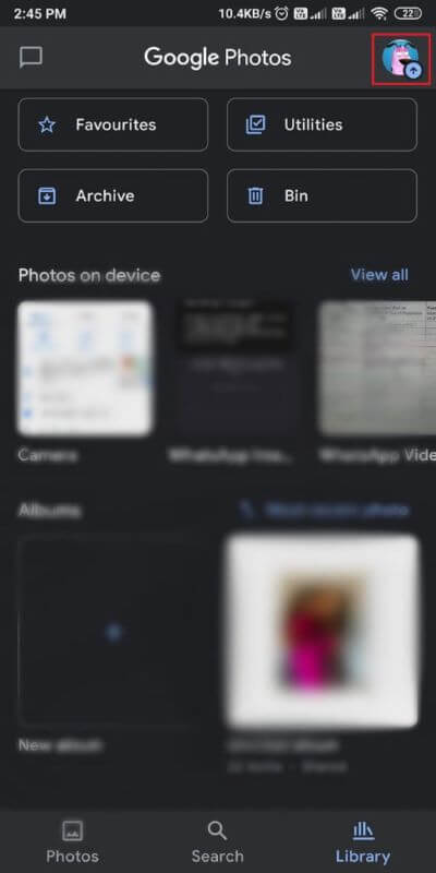 Tap-on-your-Profile-icon-from-the-top-right-corner-of-the-screen-512x1024-1 كيفية إزالة حساب من Google Photos