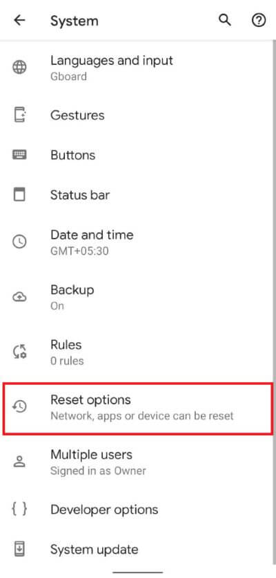 Tap-on-‘Reset-options-to-continue.-489x1024-1 كيفية تجاوز التحقق من حساب Google على هاتف Android
