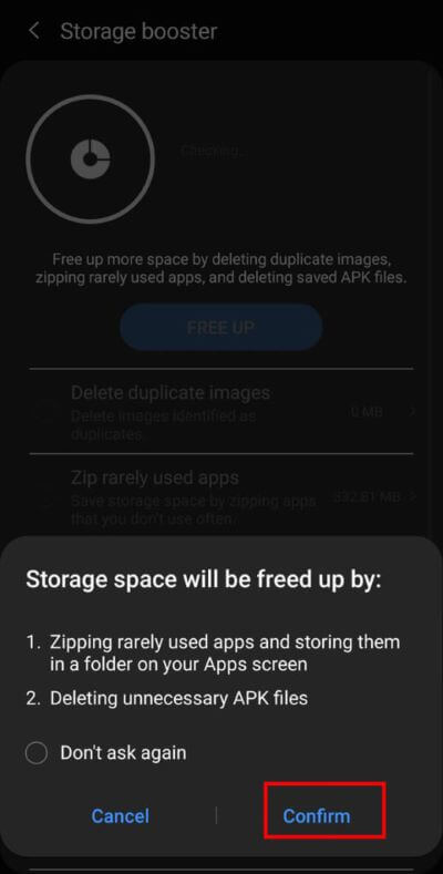Then-tap-the-Confirm-option-to-clear-the-internal-storage.-519x1024-1 كيفية تحرير مساحة التخزين الداخلية على هاتف Android