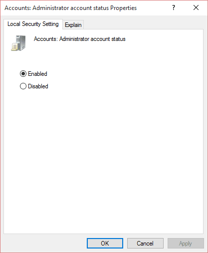 To-enable-the-built-in-administrator-account-checkmark-Enabled تمكين أو تعطيل حساب المسؤول على شاشة تسجيل الدخول في Windows 10