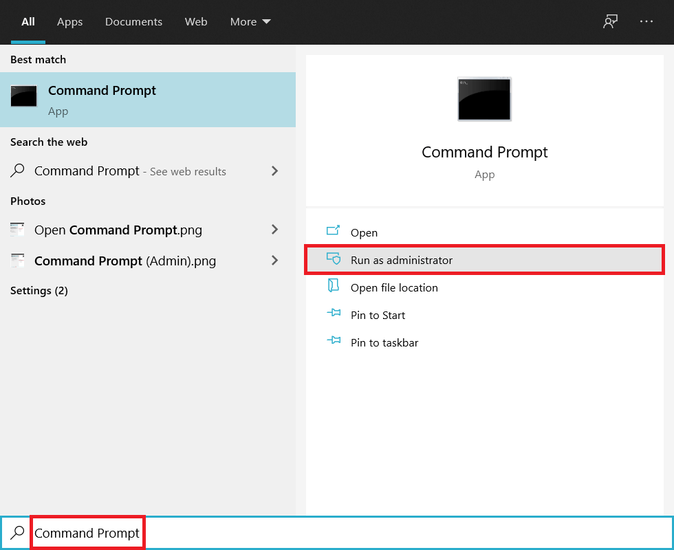 Type-Command-Prompt-in-the-Cortana-search-bar كيفية إصلاح مشكلة بطئ التنزيل لمتجر Microsoft؟