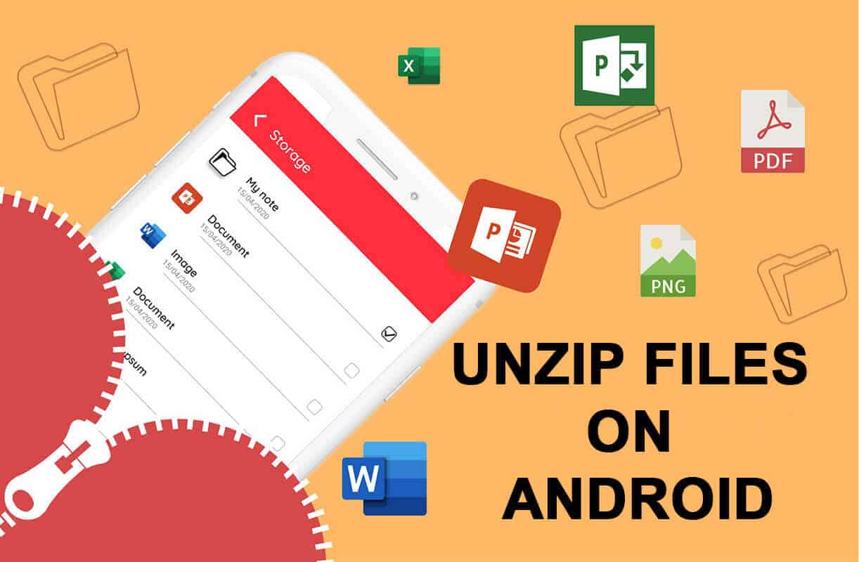 Unzip-Files-on-Android كيفية فك ضغط الملفات على هاتف Android