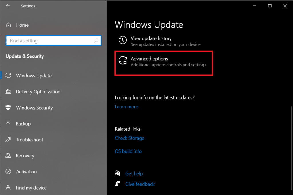 Windows-update-Advanced-options-1024x680-1 كيفية إصلاح مشكلة بطئ التنزيل لمتجر Microsoft؟