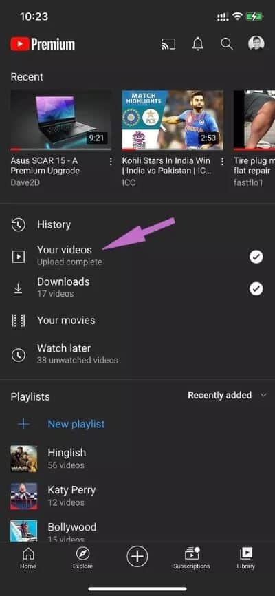 Your-Videos-menu_40dd5eab97016030a3870d712fd9ef0f أفضل 10 نصائح وحيل لاستخدام YouTube Shorts كالمحترفين