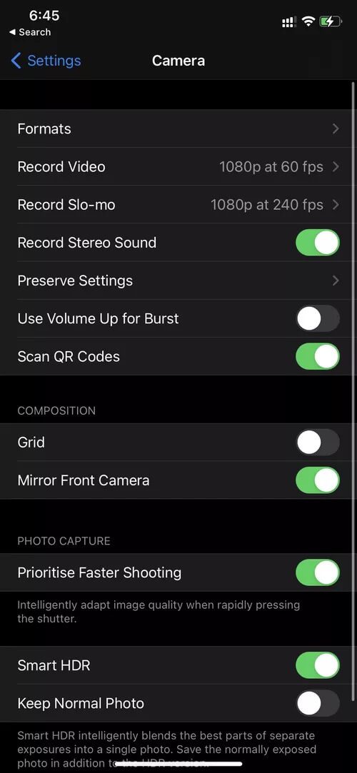 camera-menu-on-iphone_40dd5eab97016030a3870d712fd9ef0f كيفية تقليل حجم ملف الصور على iPhone و Mac