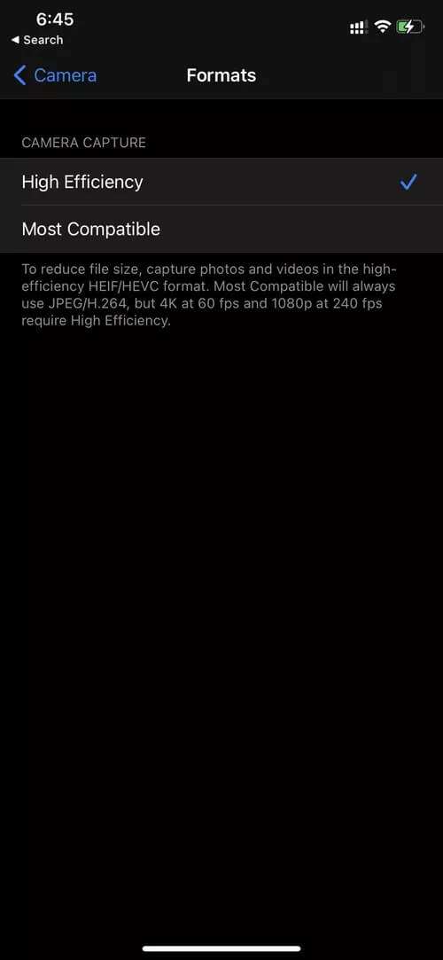 change-format-in-camera_40dd5eab97016030a3870d712fd9ef0f كيفية تقليل حجم ملف الصور على iPhone و Mac