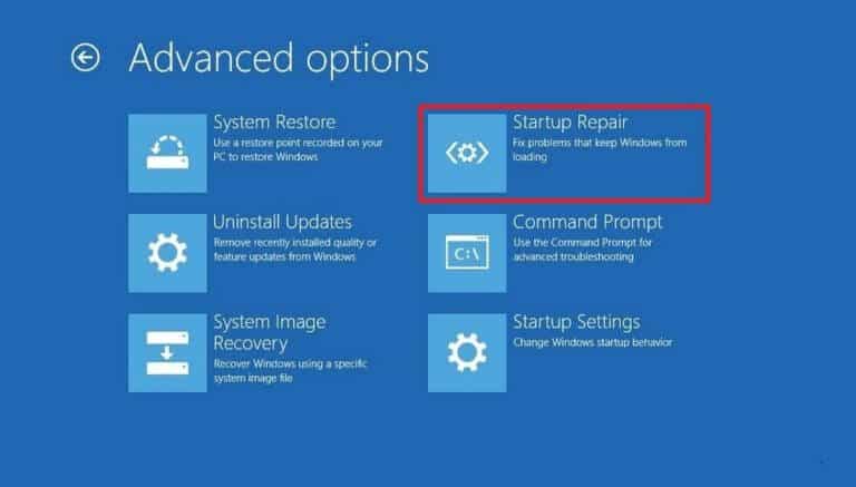 click-on-the-Startup-Repair-option-to-initiate-a-scan.-768x437-1 إصلاح: ملف بيانات تهيئة التمهيد لا يحتوي على معلومات صحيحة