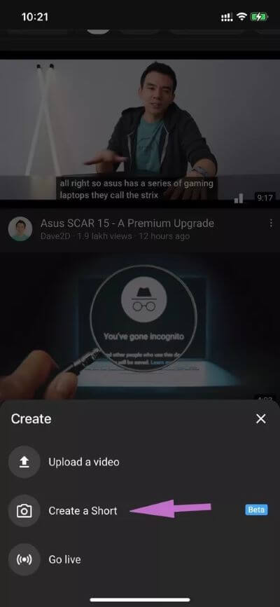 create-a-short_40dd5eab97016030a3870d712fd9ef0f أفضل 10 نصائح وحيل لاستخدام YouTube Shorts كالمحترفين