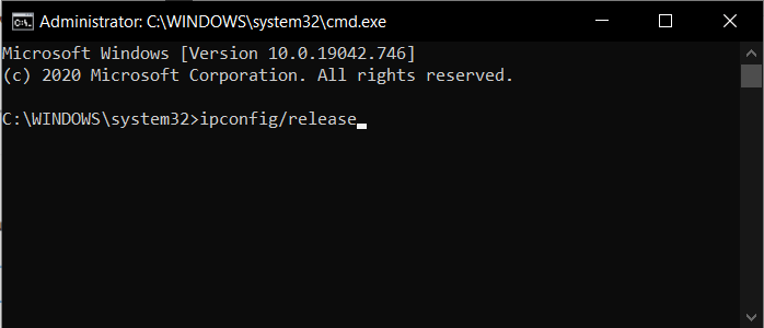 ipconfig-release 7 طرق لإصلاح خطأ اتصال عدم وجود في المسار Discord RTC