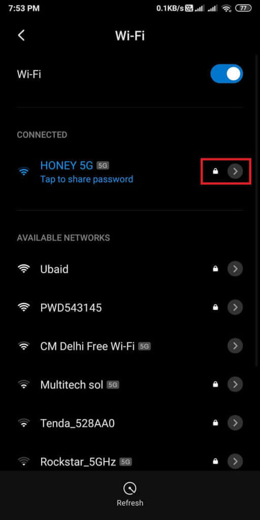 long-press-on-your-Wi-Fi-network-or-tap-on-the-arrow-icon-next-to-your-Wi-Fi-network-512x1024-1 كيفية إخفاء عنوان IP الخاص بك على Android
