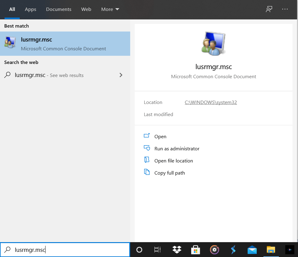 lusrmgr.msc_ تمكين أو تعطيل حساب المسؤول على شاشة تسجيل الدخول في Windows 10