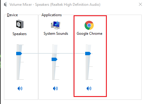 make-sure-the-volume-level-is-not-on-mute-for-Google-Chrome-and-the-volume-slider-is-set-high. كيفية إصلاح مشكلة عدم وجود صوت في Google Chrome
