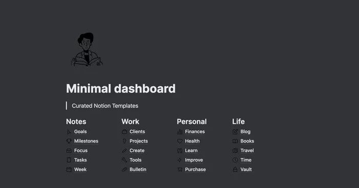 minimal-dashboard_935adec67b324b146ff212ec4c69054f أفضل 11 قالب Notion للاستخدام الشخصي
