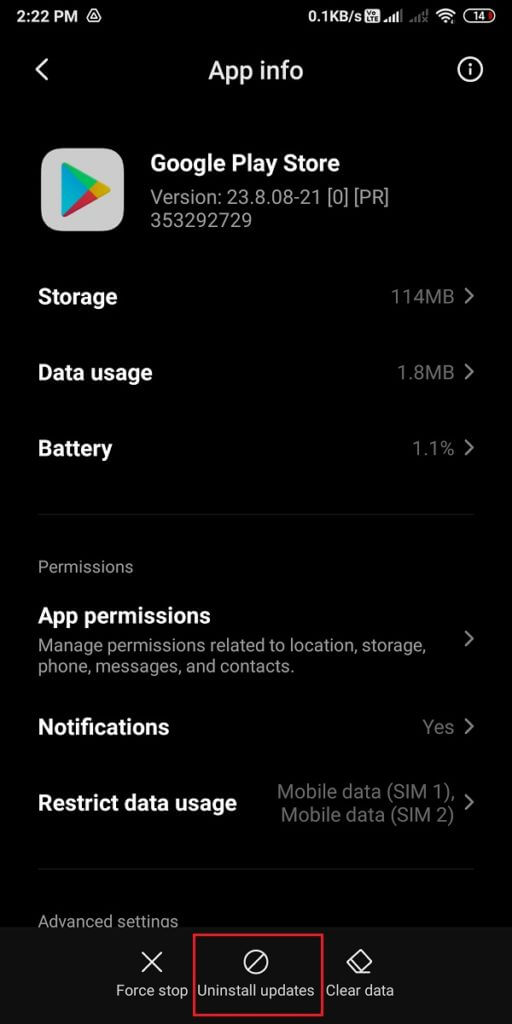 navigate-to-the-Google-play-store-and-tap-on-uninstall-512x1024-1 إصلاح تعذر تنزيل التطبيقات على هاتف Android الخاص بك