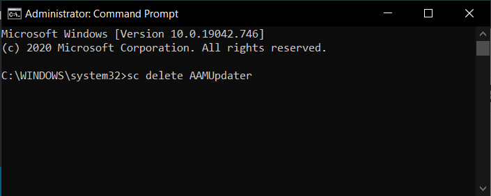 sc-delete-AAMUpdater إصلاح خطأ برامج Adobe التي تستخدمها غير أصلية