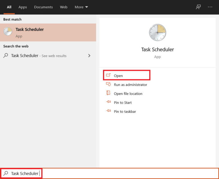 search-for-Task-Scheduler-in-the-Start-Menu-and-hit-enter-to-open.-768x627-1 إصلاح خطأ برامج Adobe التي تستخدمها غير أصلية