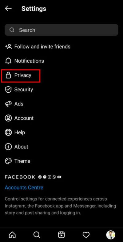 select-Privacy-on-the-next-screen.-519x1024-2 كيفية الحصول على فلتر "أين توأم روحك" على Instagram