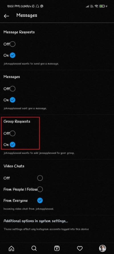 select-the-Group-Requests-option-and-turn-it-Off.-461x1024-1 كيف تمنع الناس من إضافتك إلى مجموعة Instagram
