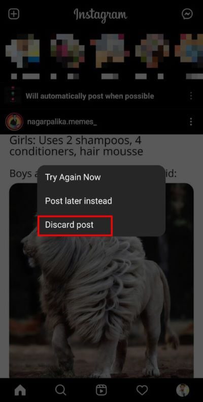 tap-on-the-Discard-Post-option-to-cancel-the-uploading-post-on-Instagram-519x1024-2 كيفية إلغاء التحميل على تطبيق Instagram