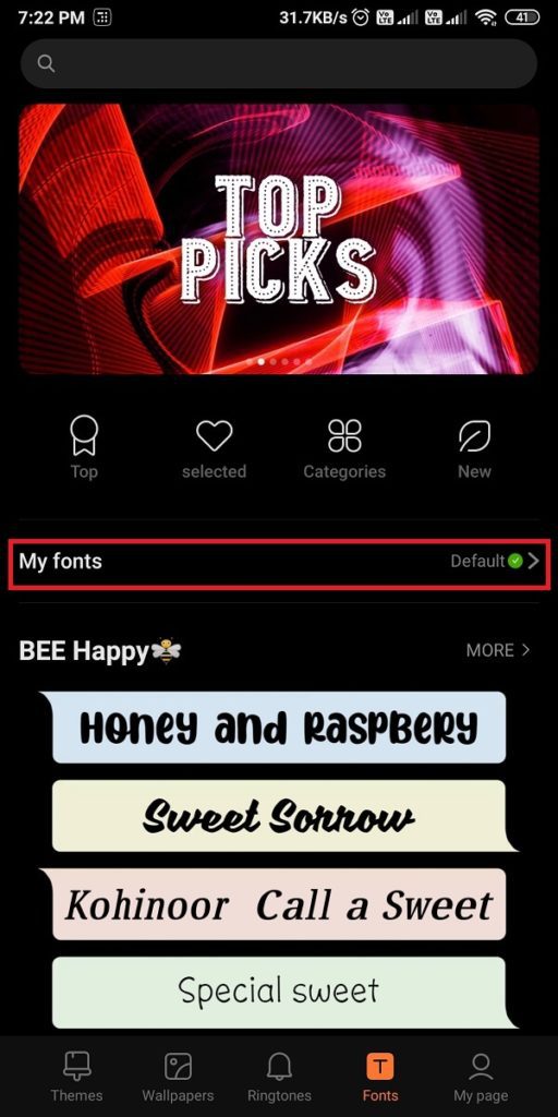 you-can-check-the-default-font-that-is-set-for-your-device-by-tapping-on-My-fonts.-512x1024-1 كيفية تغيير نوع الخط على هاتف Android الخاص بك