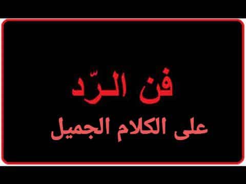 فنون الرد على الكلام الجميل