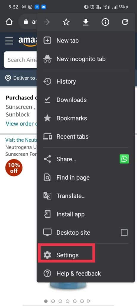 A-menu-will-pop-up-tap-on-‘Settings-options.-461x1024-1 كيفية تعطيل الصوت في Google Chrome (على Android)