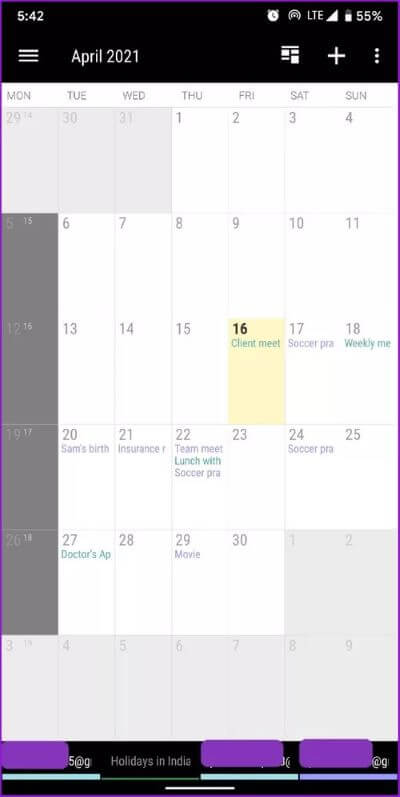 Business-Calendar-main-view_2021-04-16-153006_40dd5eab97016030a3870d712fd9ef0f أفضل 5 بدائل لتقويم Google Cal­en­dar لنظام Android
