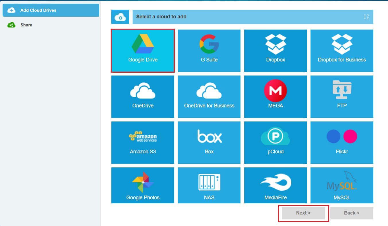 Click-on-Google-Drive-and-then-click-on-‘next-to-proceed كيفية نقل الملفات من Google Drive إلى آخر